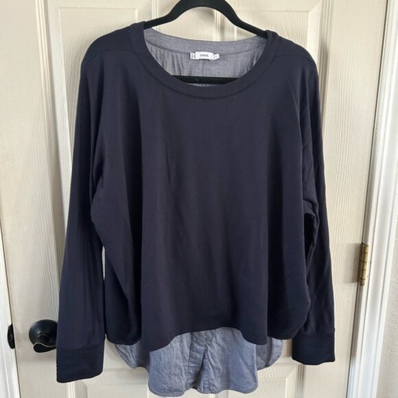Vince Sz Small Navy Blue Double Layered Shirt - Picture 6 of 16